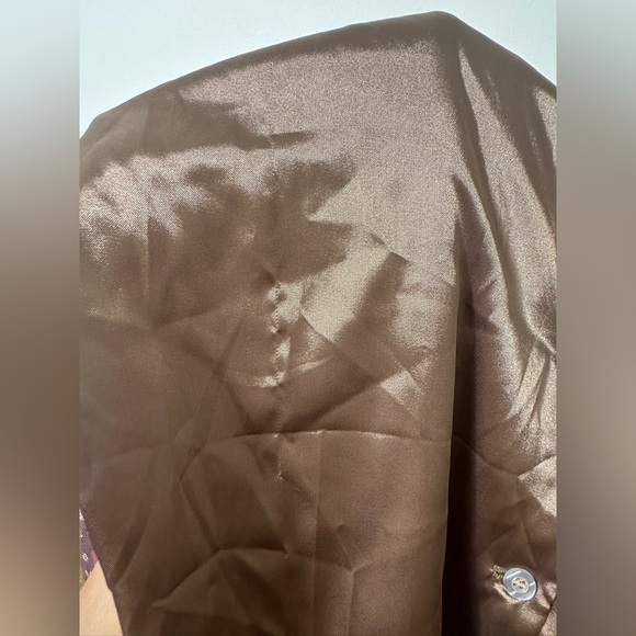 Fuzzy Trim Mesh Panel Shawl Collar PJ Set - Picture 8 of 8